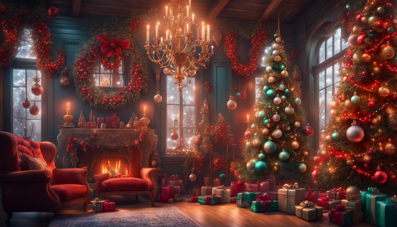Festive Christmas Decorations in Vivid Colors