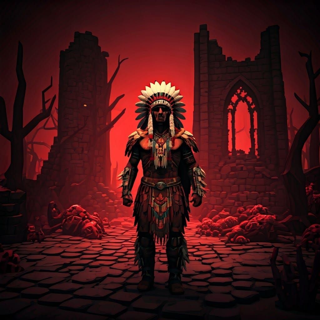 Dark Fantasy World in PS1 3D Voxel Art