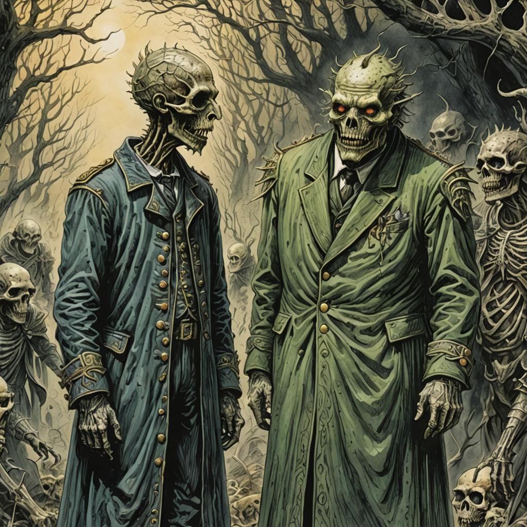 Eerie Bogeyman Army in Sinister Horror Style