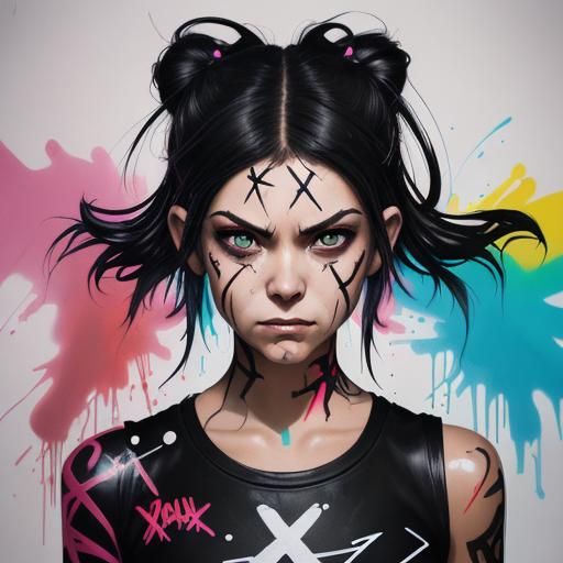 Marinette Dupain Cheng as X23 in Graffiti Art Style