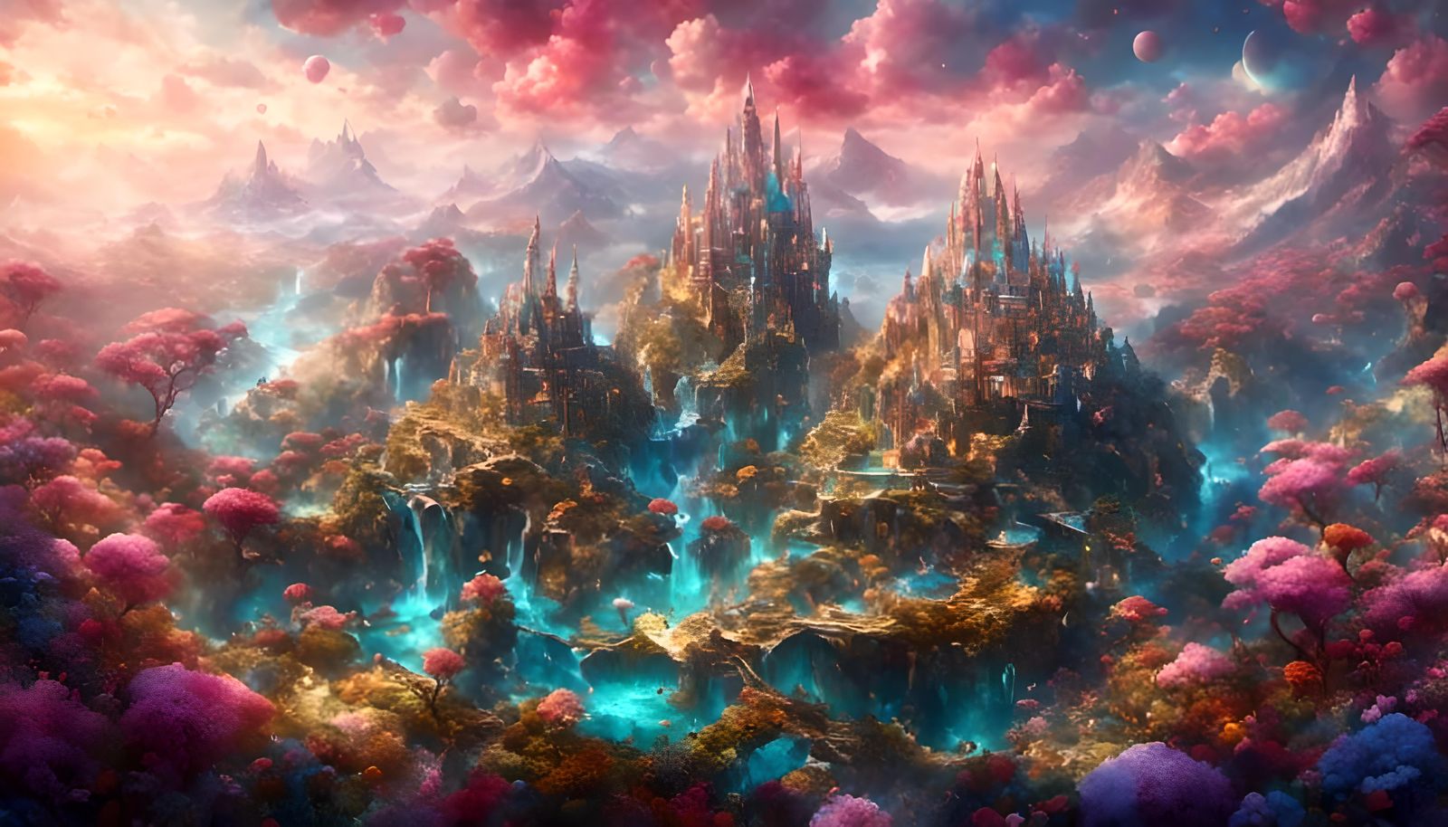 Hyperrealistic Crystal City Dreamscape in 8k