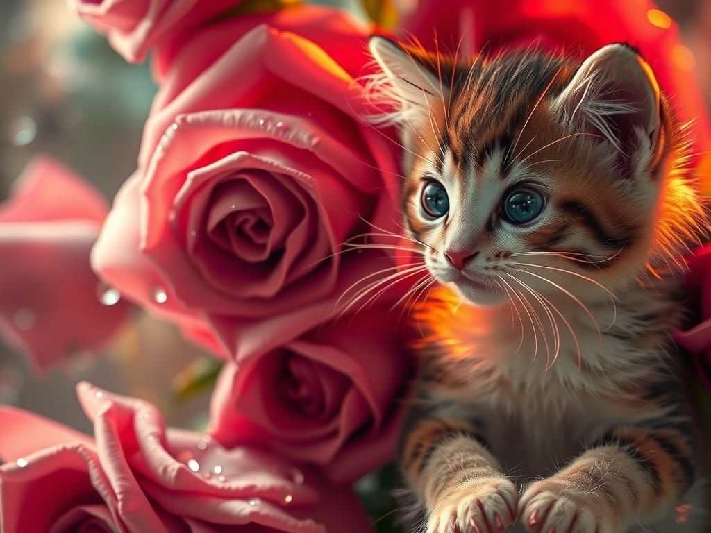 Roses, Kittens, and Raindrops in Hyperrealism