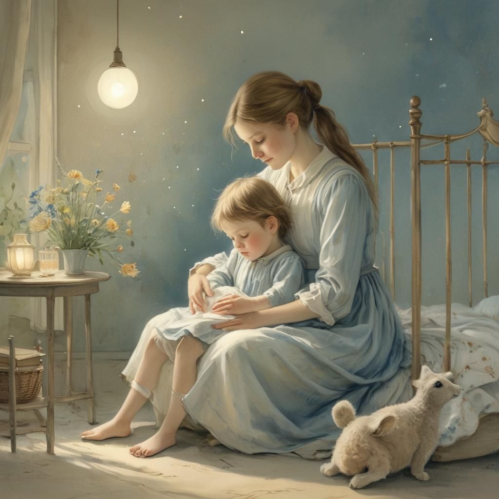 "Little one, please don't cry, dry your eyes, don't weep. Li...