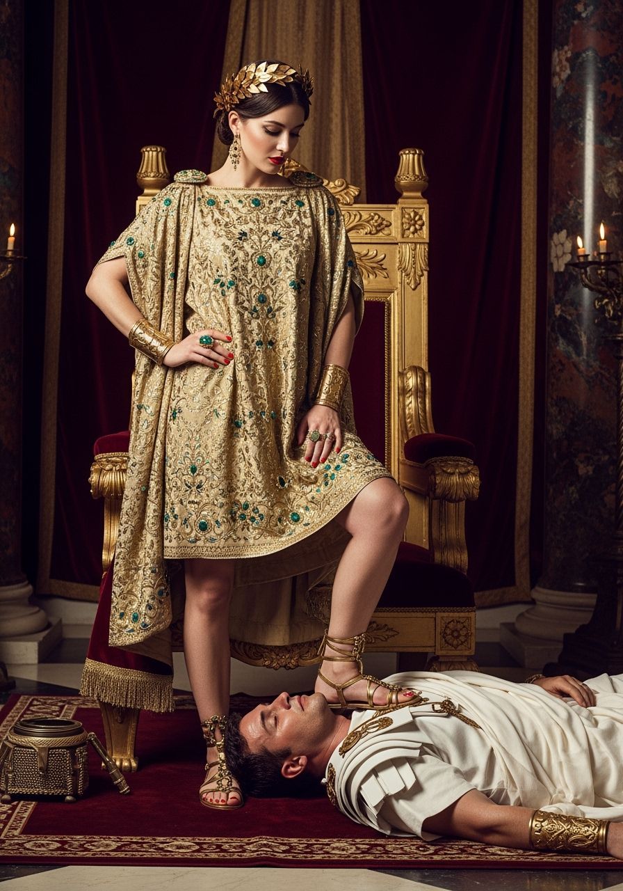 Roman Empress in Throne Room, Professional Photography