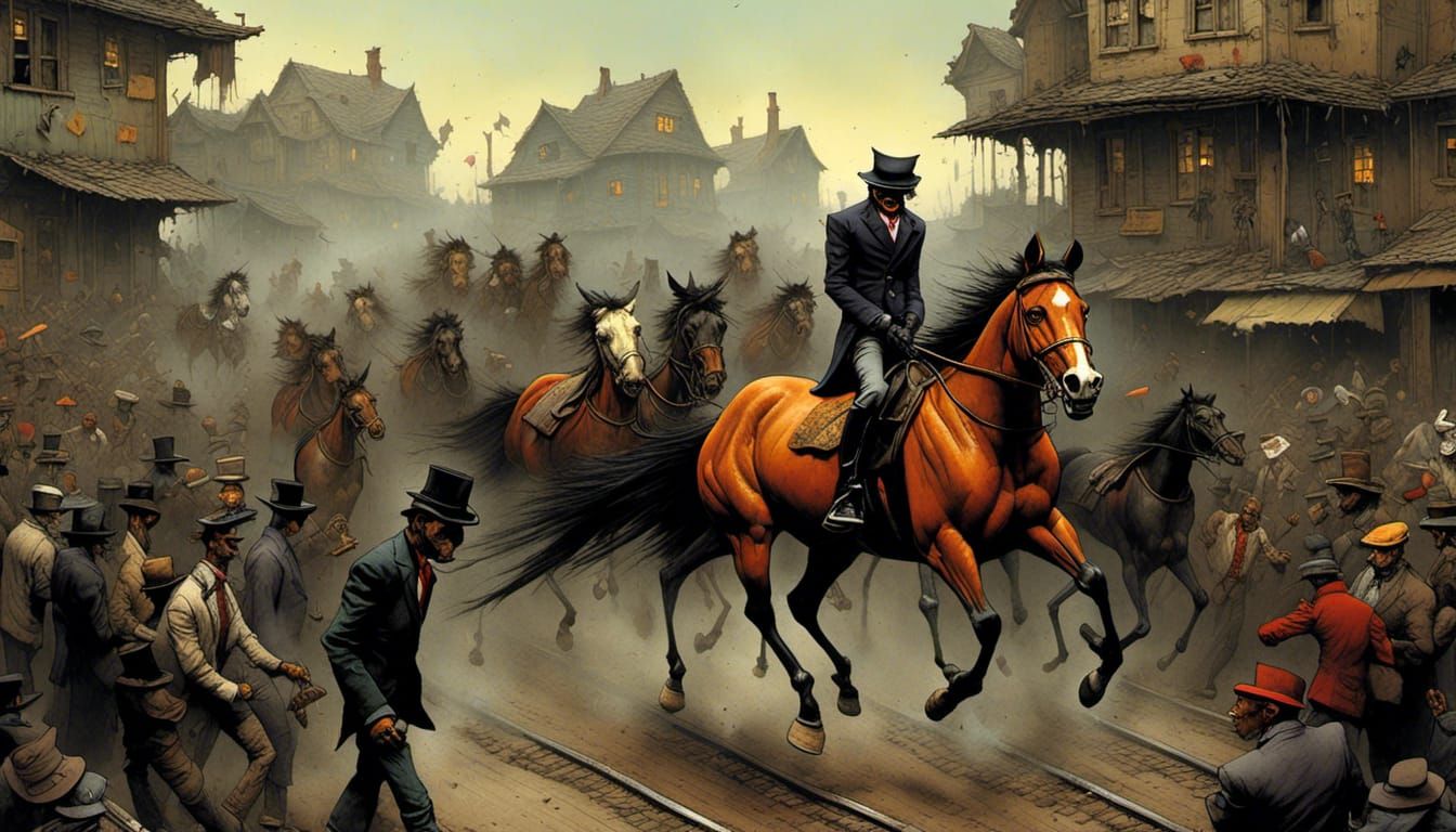 Horse Racing at the Track: Slum Masterpiece