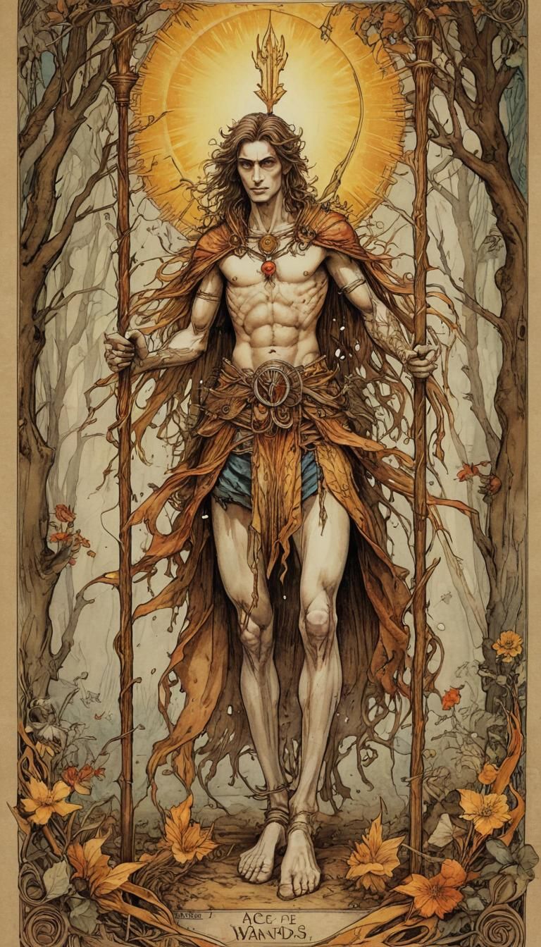 Tarot Card Ace of Wands vs Hanged Man