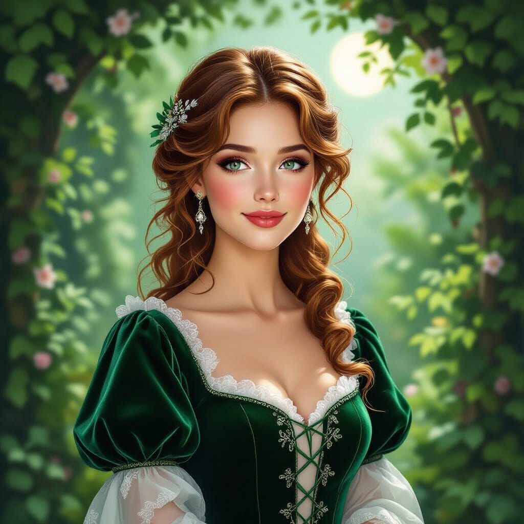 Enchanting Portrait of Florence Houle in Lush Garden