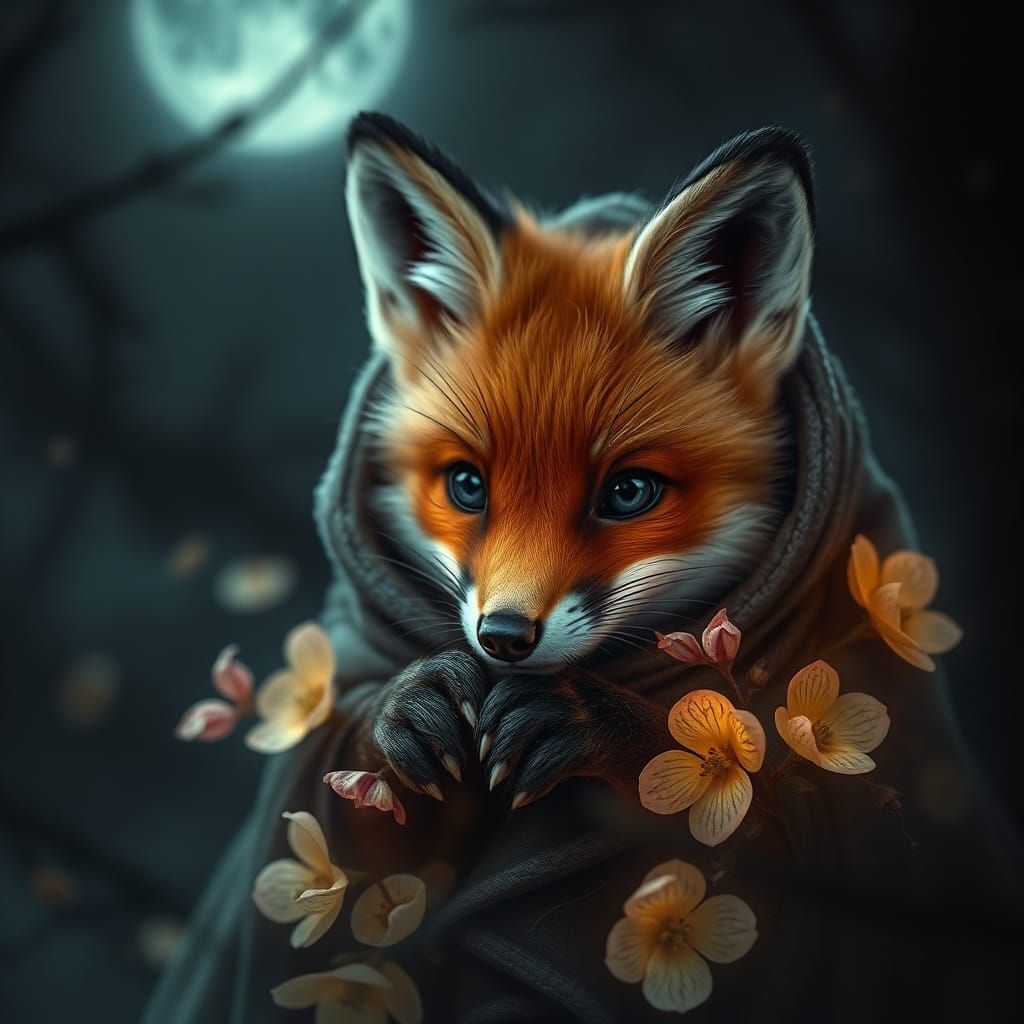 Luminescent Fox Kit in Dark Baroque Style