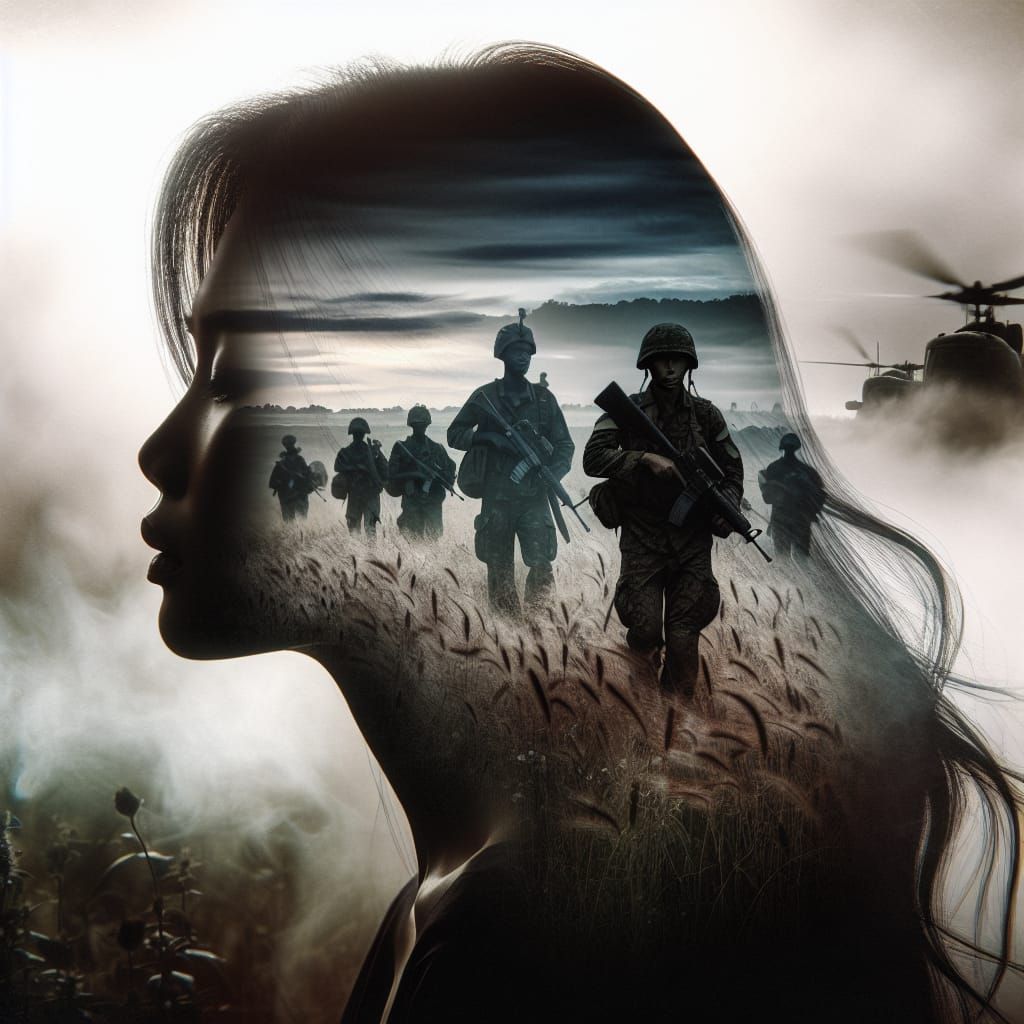 Love Amidst Turmoil: A Silhouette of Devotion