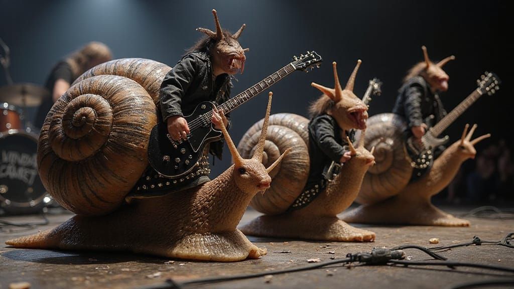 Gritty Snail Rock Band Shreds on Stage