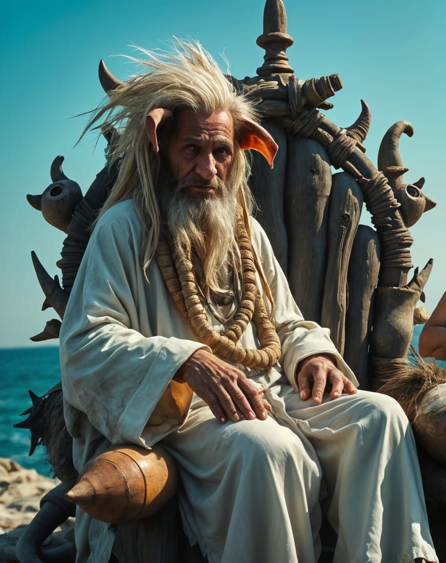 Shipwrecked Trio Barbecuing on Deserted Island