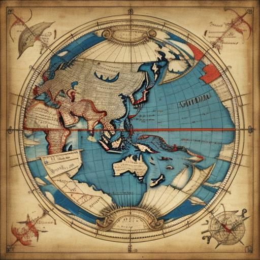 Detailed Pirate Treasure Map on Parchment