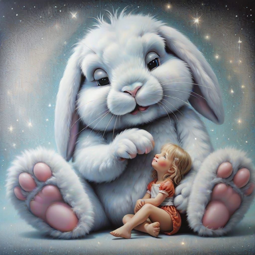 Man kann beim Osterhasen einen Wunsch äußern.