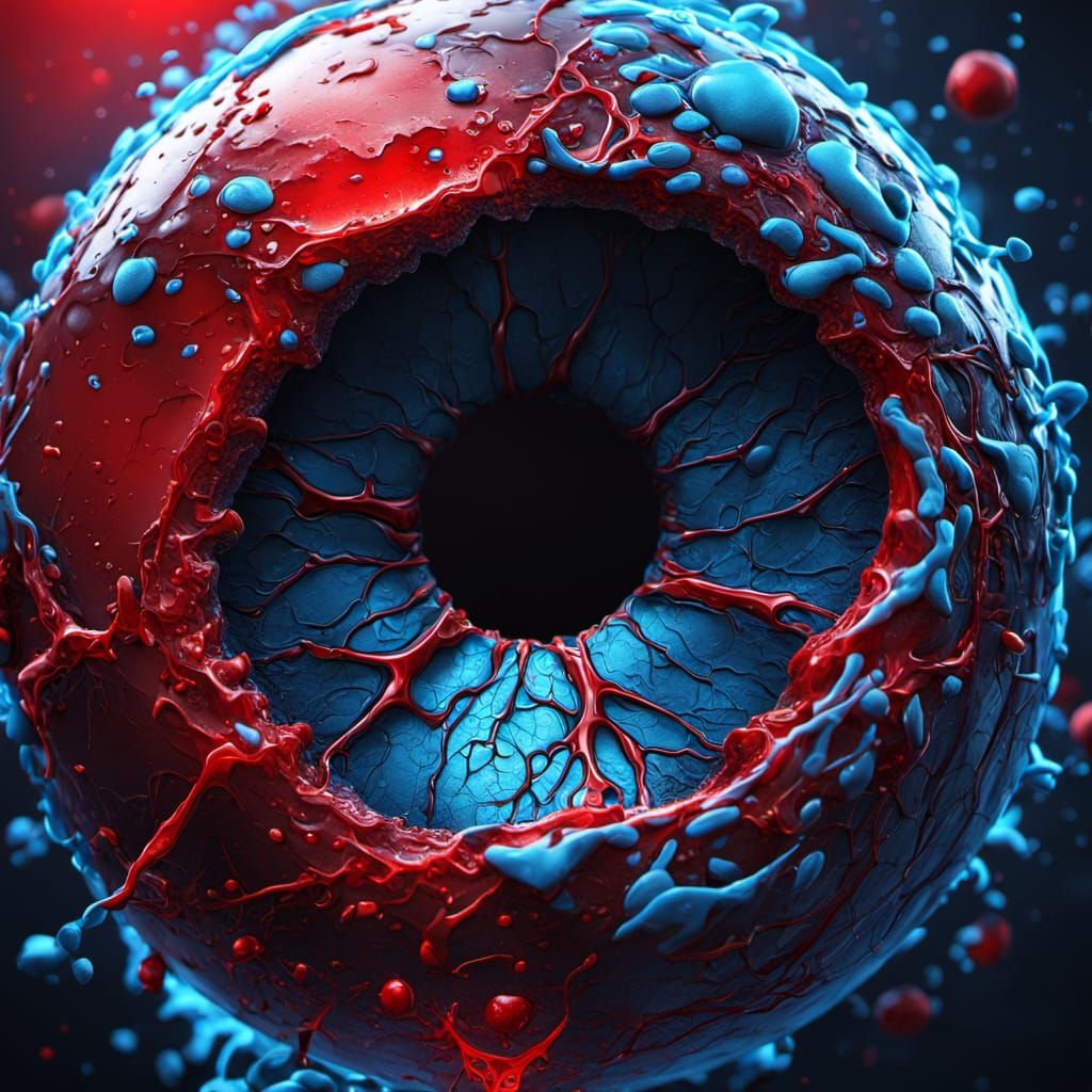 Hyperrealistic Blood Cell in Vein, Digital Art