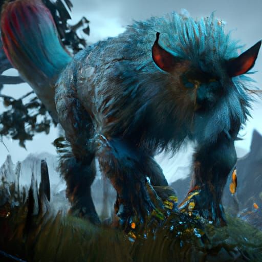 Furry Character in Detailed Matte Painting