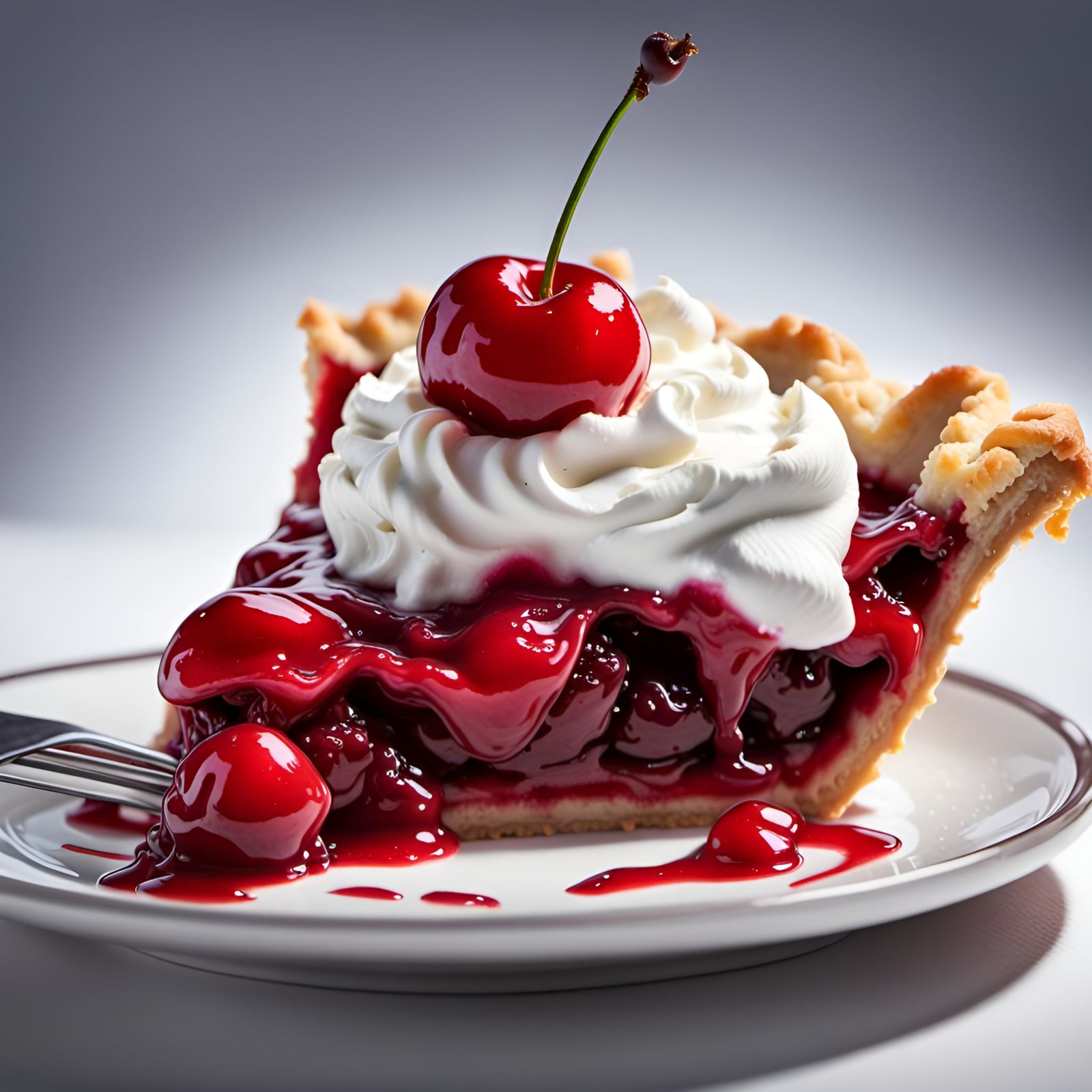 Delicious Cherry Pie Slice Illustration