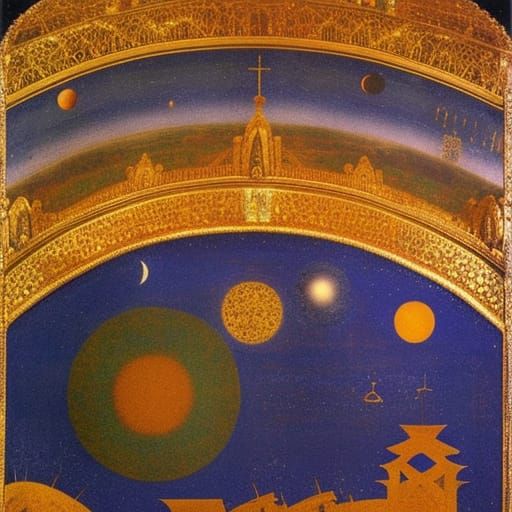 Hedgehogs in Night Sky on Distant Planet