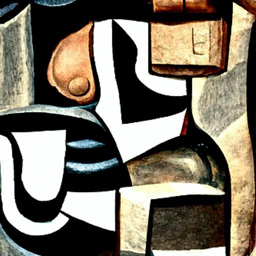 Abstract Cubist Painting in Léger Style