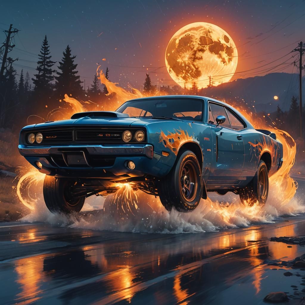 Blue Dodge Charger Scat Pack Concept Art