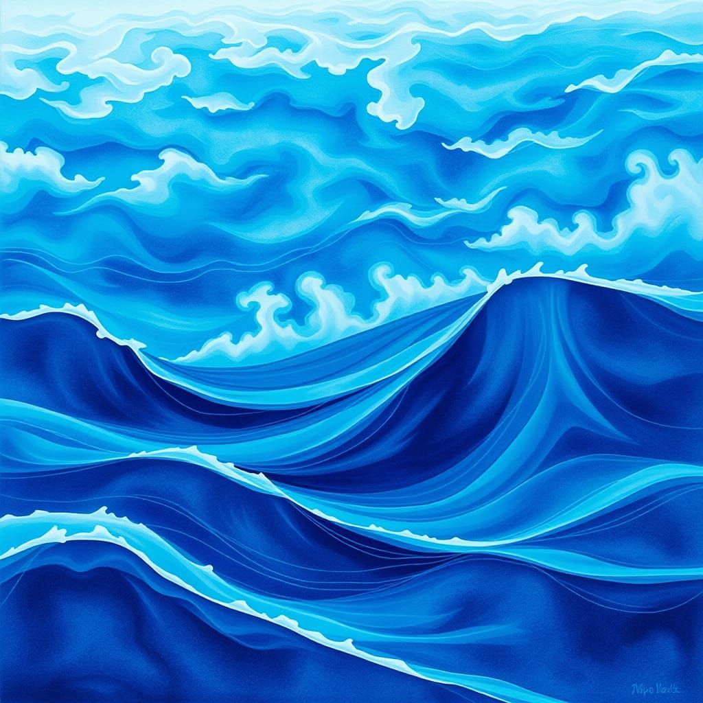 Surreal Ocean Dreamscape in Watercolor Style