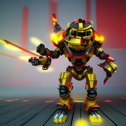 Bee Warrior Robot in 3D Cinematic Style