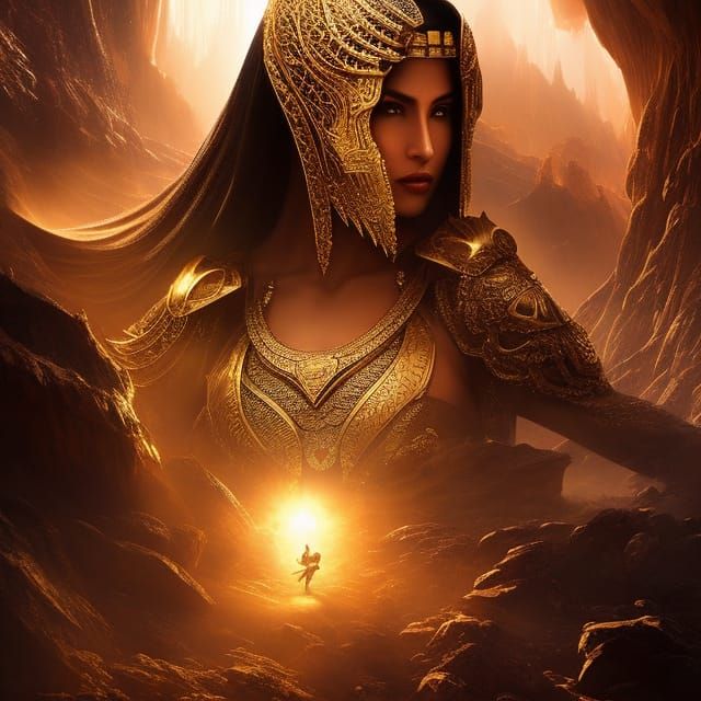 Scorpion Desert Goddess in Hyperdetailed Style