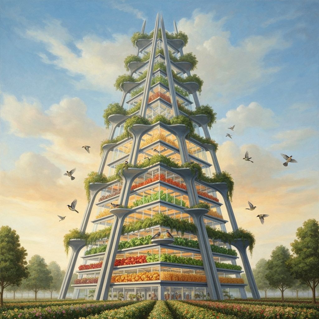 Renaissance Vertical Farm Rises in Morning Mist