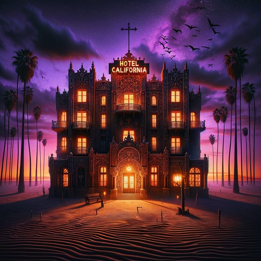 Surreal Desert Hotel at Twilight