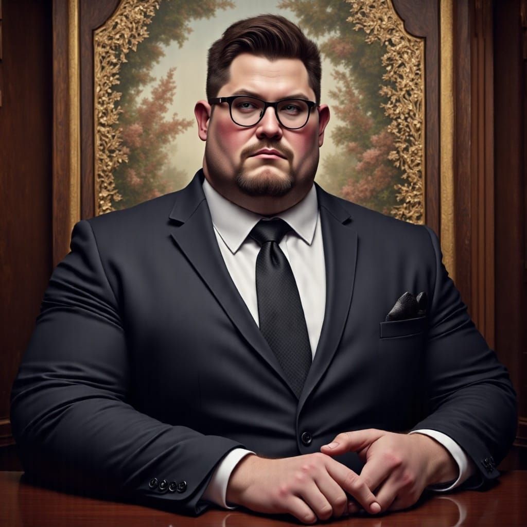 <lora:BBW Curvy for Flux:1.0> Front view of  a smartly dress...