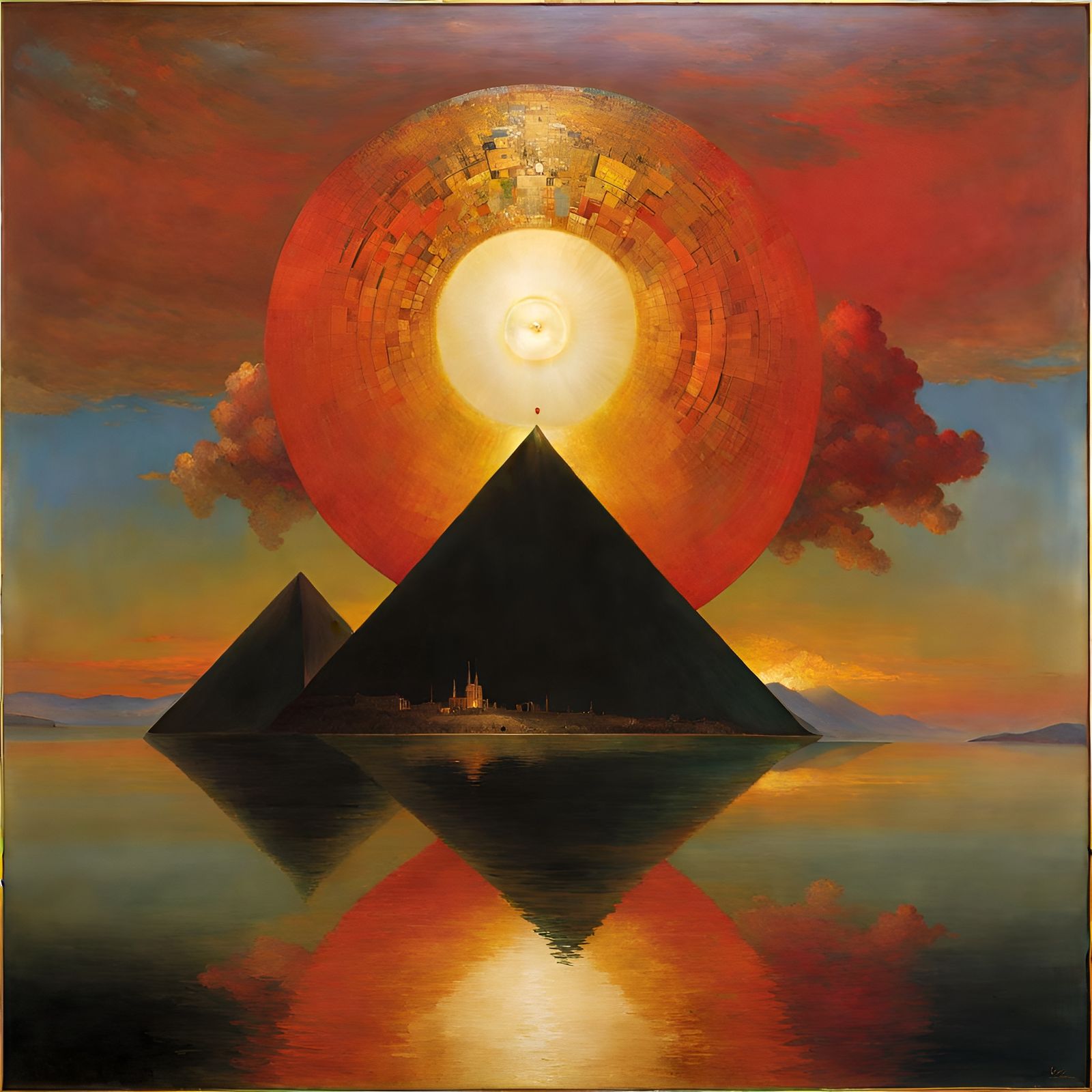 Cyclops Face in Glitch Art Style