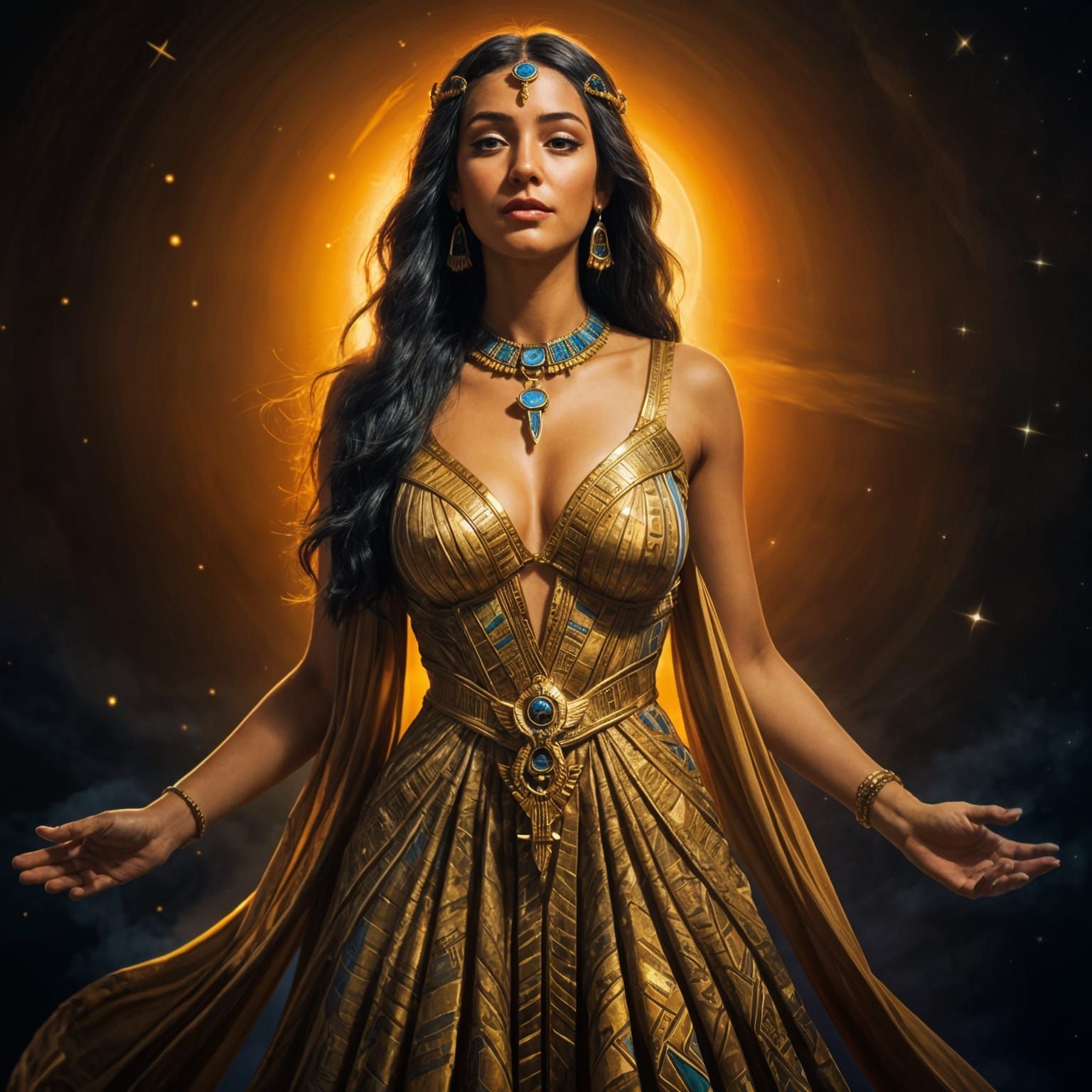 Egyptian Sky Goddess Digital Art