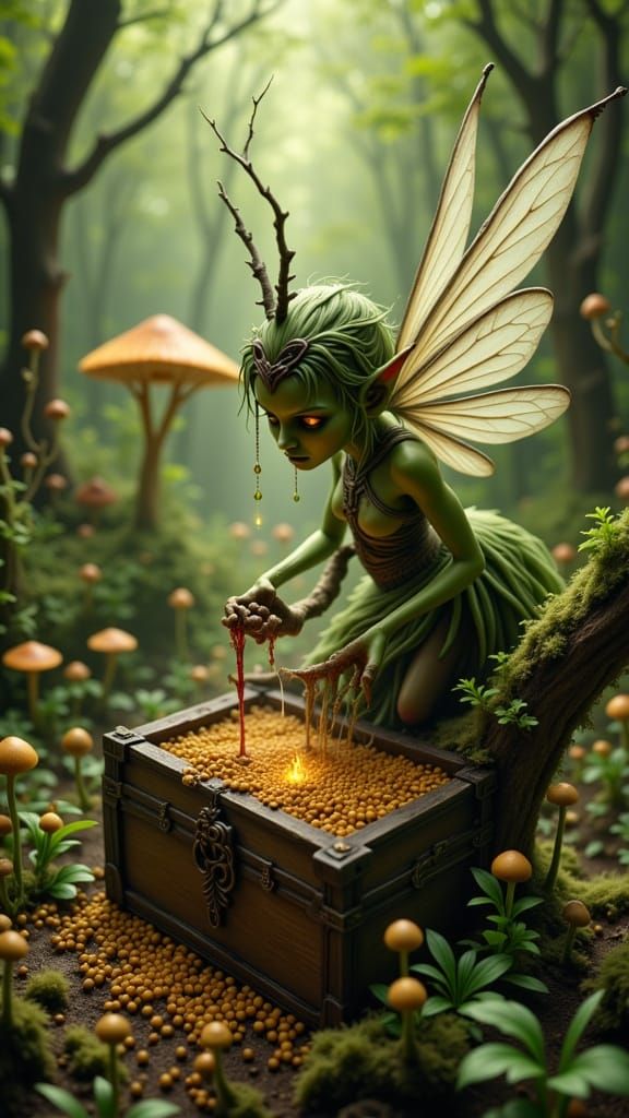 Fairy's Macabre Discovery in Enchanted Forest