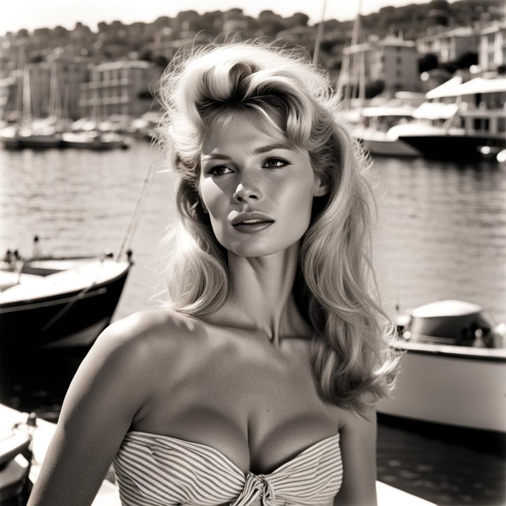Brigitte Bardot in 1950s Saint-Tropez: Alluring Waterfront