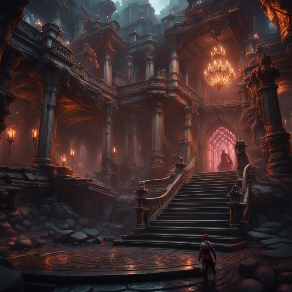 Fantastical Detailed Matte Painting in Deep Color