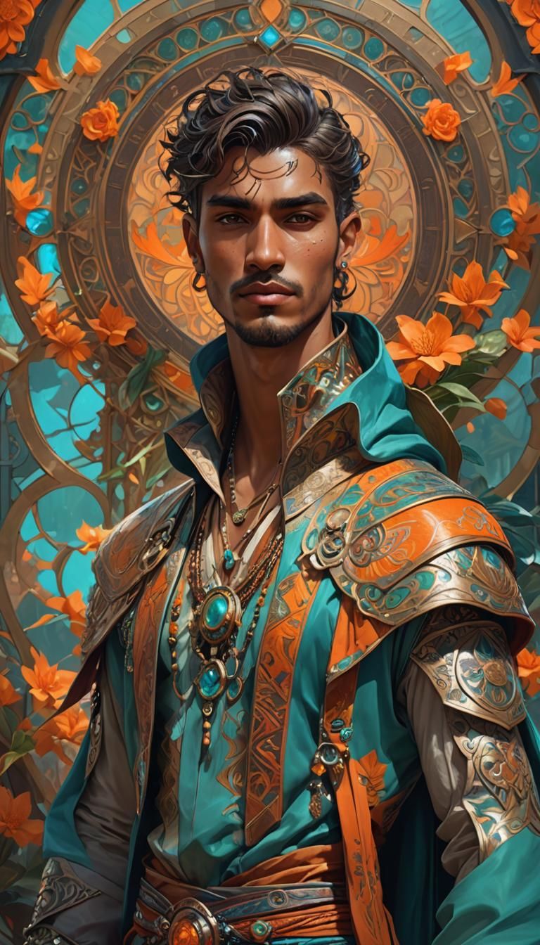 Fantasy Portrait: Effeminate Youth in Ornate Clothing