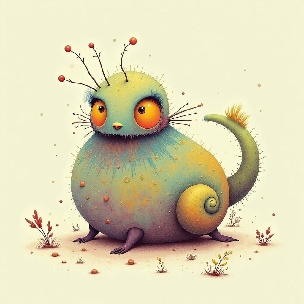 Cute Round Animals Singing Cicada Song