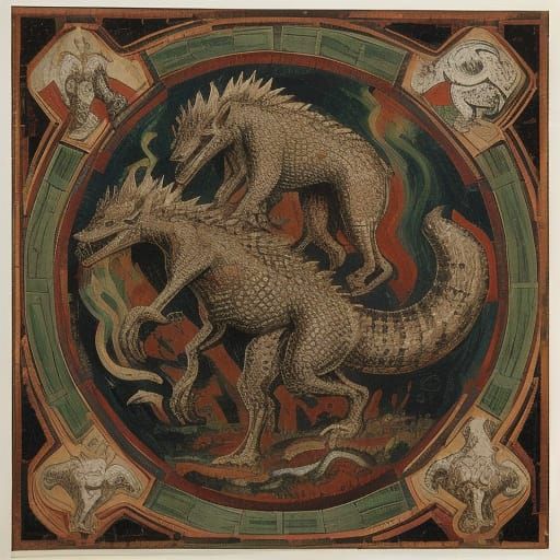 Prickly Creature Mosaic in Bold Colors