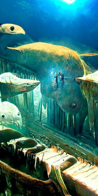 Underwater Piano Dreamscape in Hyperrealistic Style