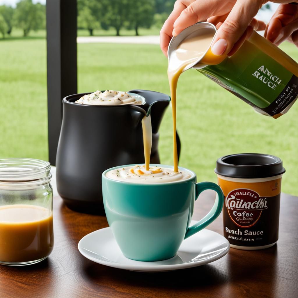 Ranch Sauce in Coffee: Absurd Breakfast Scene