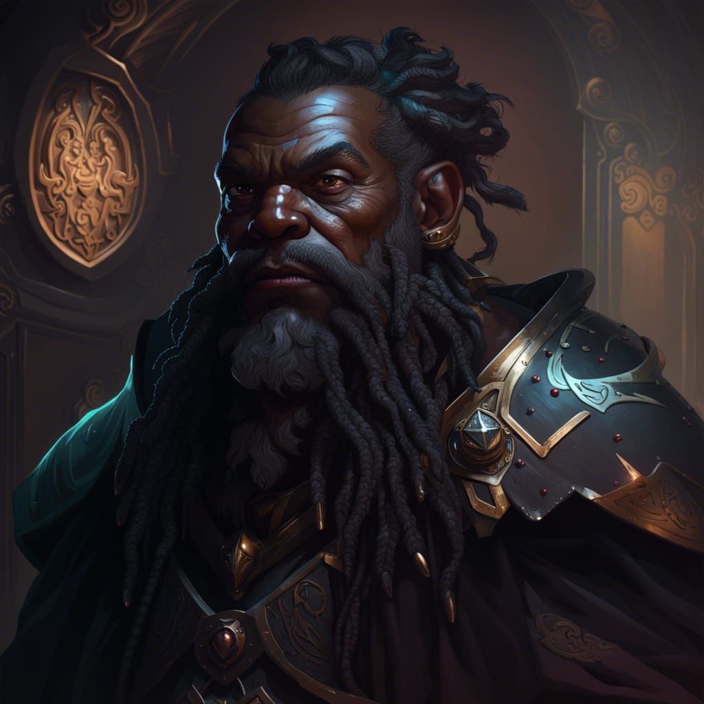 Black Dwarf Portrait in Dynamic Lighting, 8k Resolution