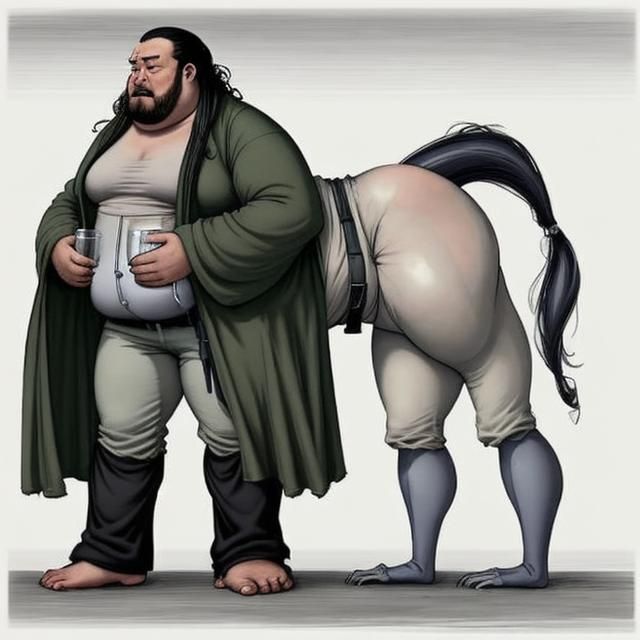 Grotesque Drunkard Humantaur with Multiple Legs