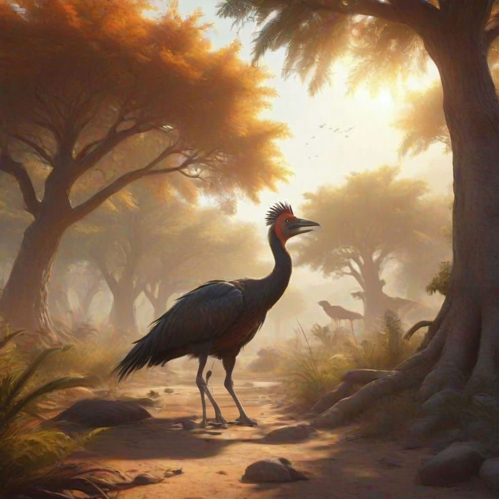 Gastornis Chasing Eohippus: A Prehistoric Pursuit