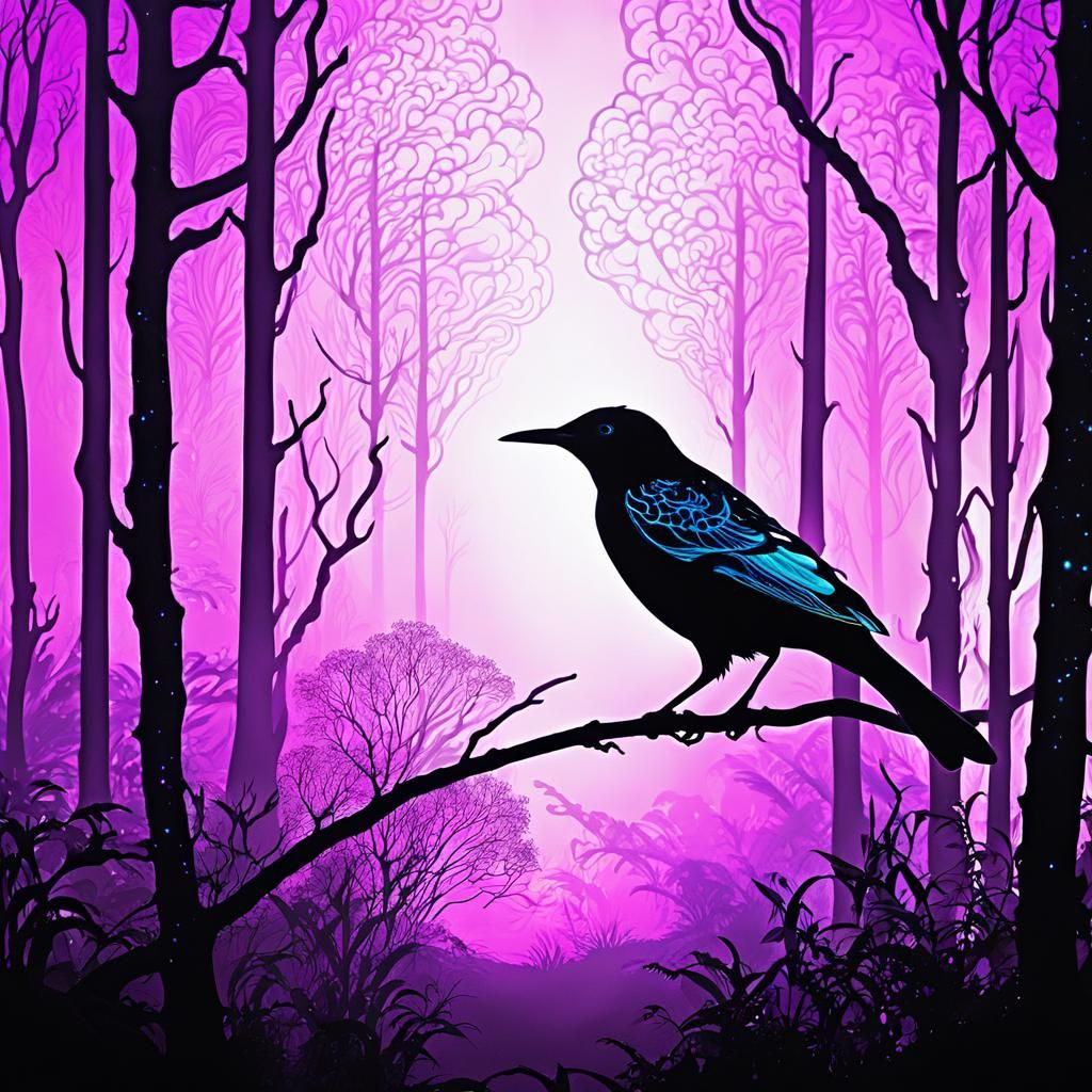 Psychedelic Black Light Poster in Fluorescent Colors