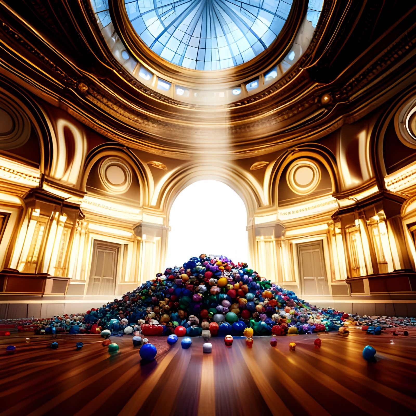 Sparkling Marbles in Baroque Ballroom, Octane Render