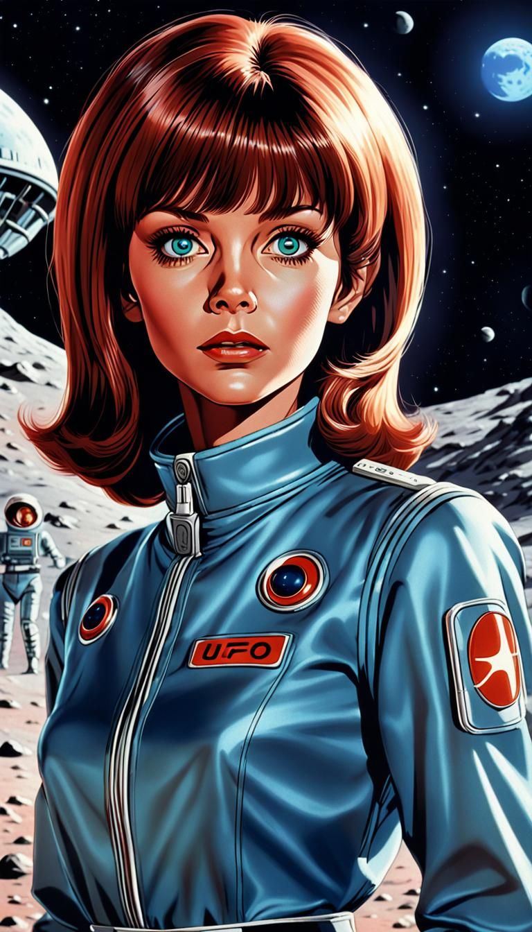 Gabrielle Drake on Moon Base in Anime Style
