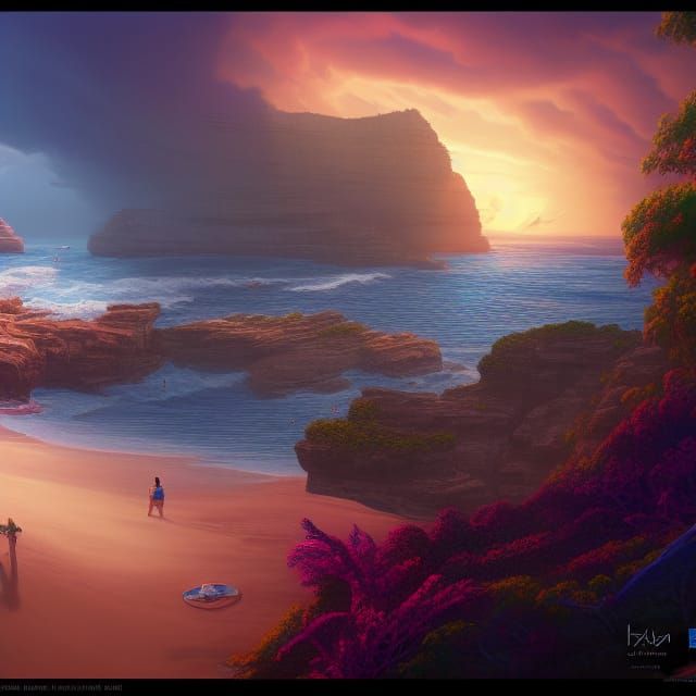 Bodi Beach Fantasy Matte Painting in Unreal Engine