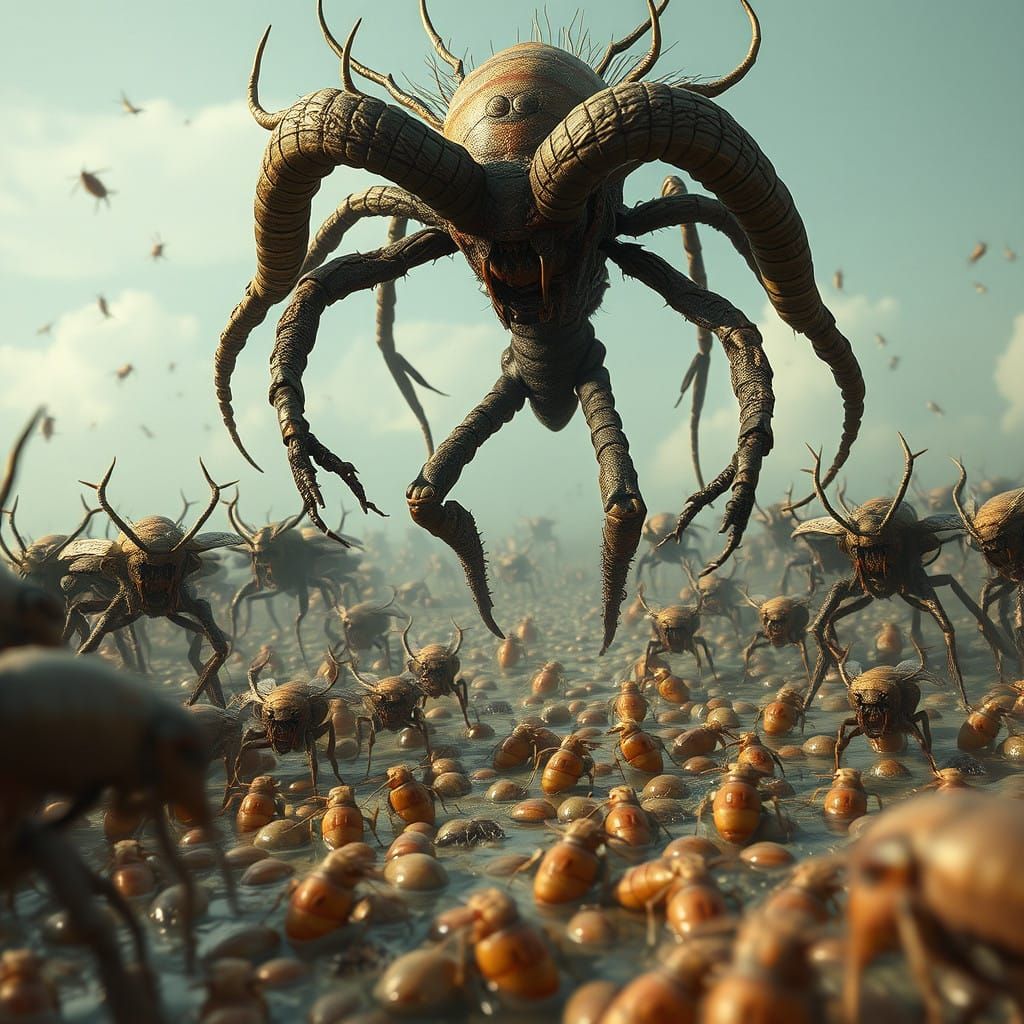 Biohorror Ecosystem Unleashed: Human-Insect Hybrid Emerges