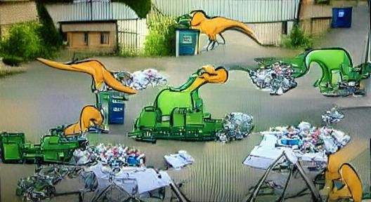 Cartoon Dinosaur Promotes Recycling Awareness