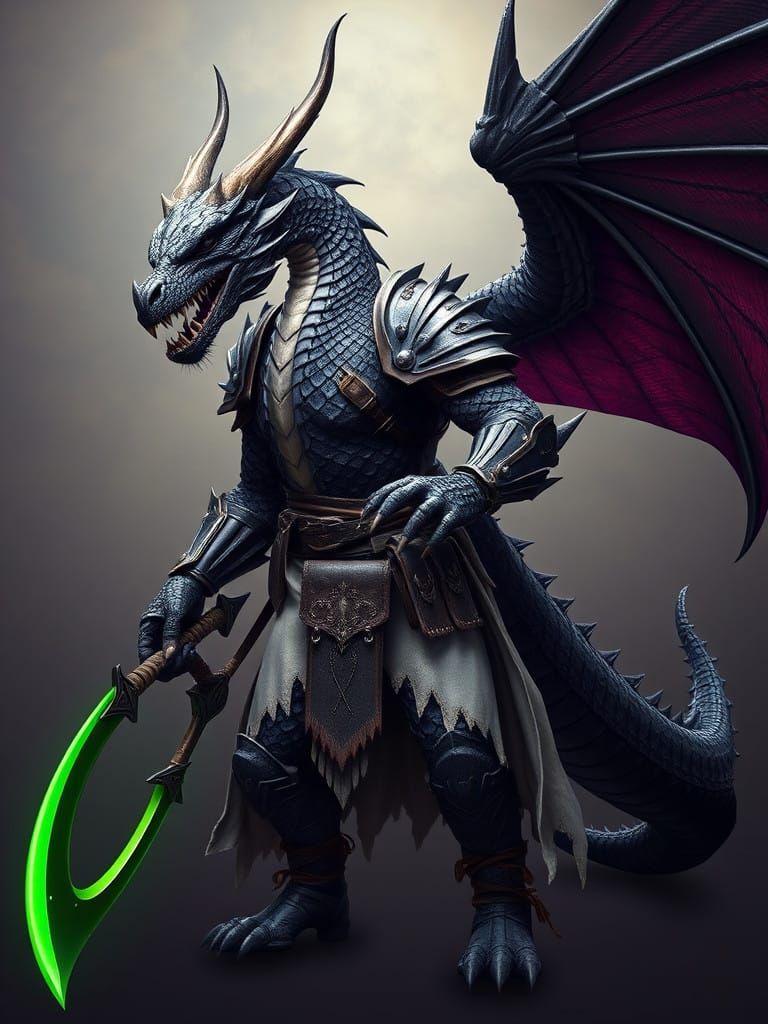 Majestic Diesel Punk Dragon in Tattered Regalia