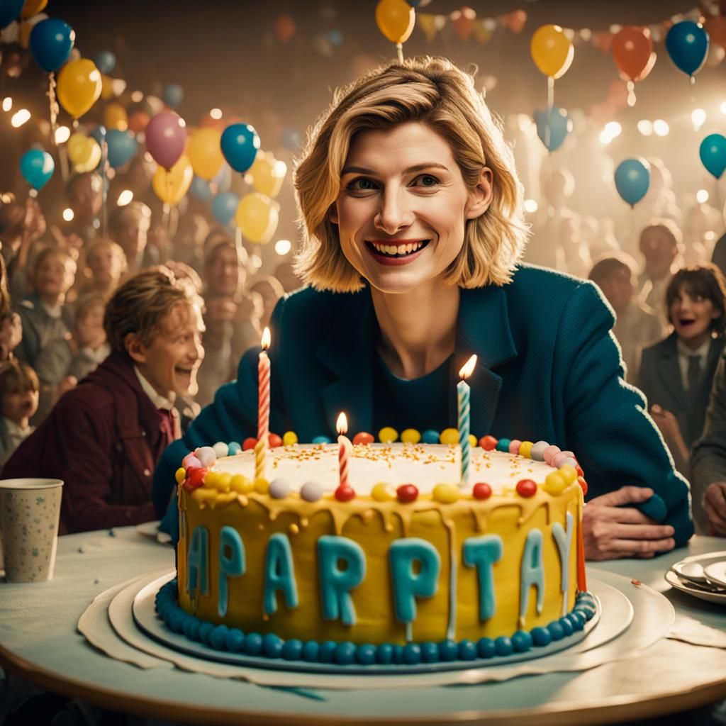 Cinematic Film Still of Jodie Whittaker's Birthday